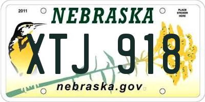 NE license plate XTJ918