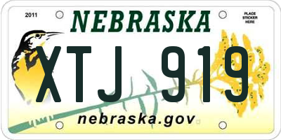 NE license plate XTJ919