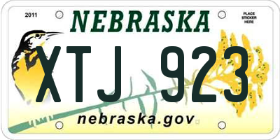 NE license plate XTJ923