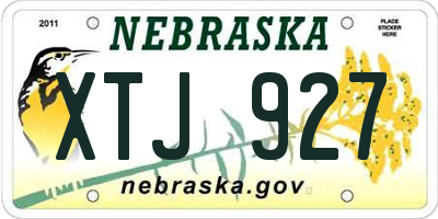 NE license plate XTJ927