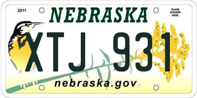 NE license plate XTJ931