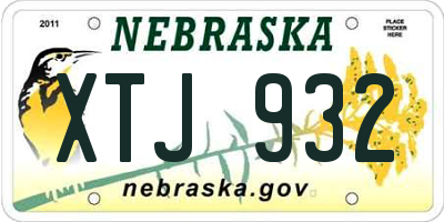NE license plate XTJ932