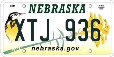 NE license plate XTJ936