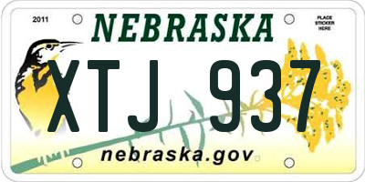 NE license plate XTJ937