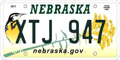 NE license plate XTJ947