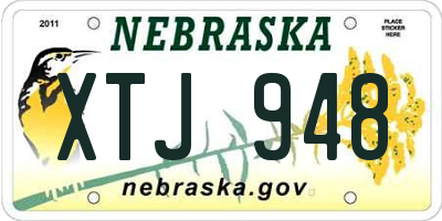 NE license plate XTJ948