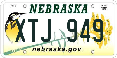 NE license plate XTJ949