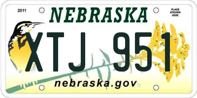 NE license plate XTJ951