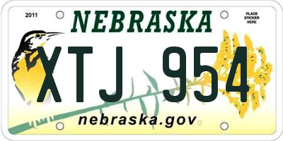 NE license plate XTJ954