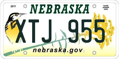 NE license plate XTJ955