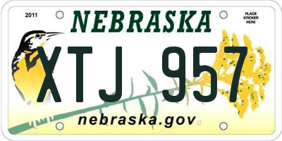 NE license plate XTJ957