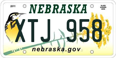 NE license plate XTJ958