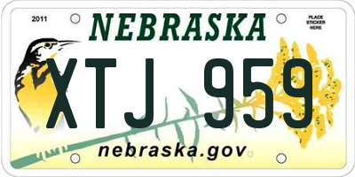 NE license plate XTJ959