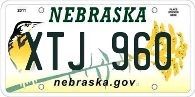 NE license plate XTJ960
