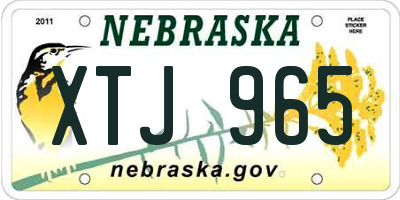 NE license plate XTJ965