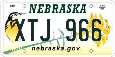 NE license plate XTJ966
