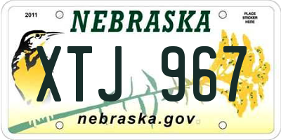 NE license plate XTJ967