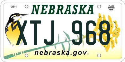 NE license plate XTJ968