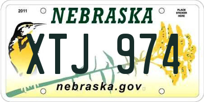 NE license plate XTJ974