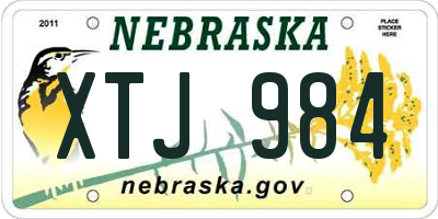 NE license plate XTJ984
