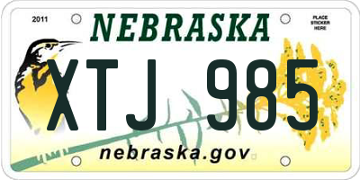 NE license plate XTJ985