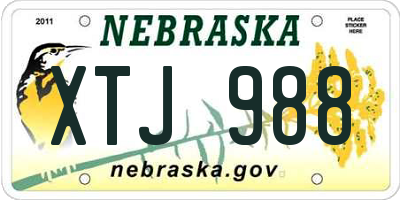 NE license plate XTJ988