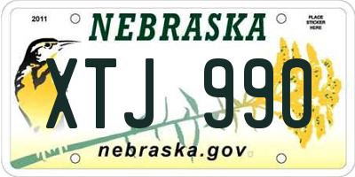 NE license plate XTJ990