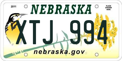 NE license plate XTJ994