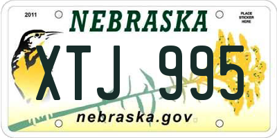 NE license plate XTJ995