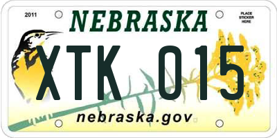 NE license plate XTK015