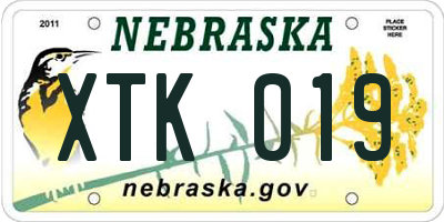NE license plate XTK019