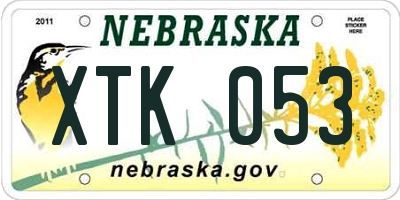NE license plate XTK053