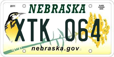 NE license plate XTK064