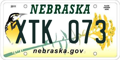 NE license plate XTK073