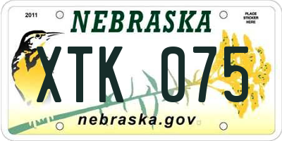 NE license plate XTK075