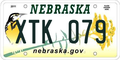 NE license plate XTK079