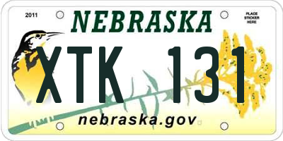 NE license plate XTK131