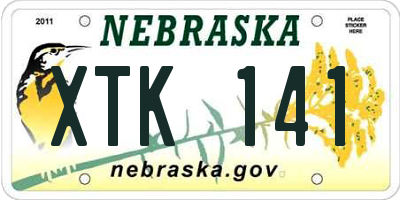 NE license plate XTK141