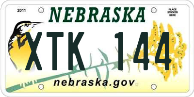 NE license plate XTK144