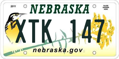 NE license plate XTK147