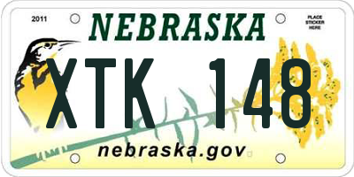 NE license plate XTK148