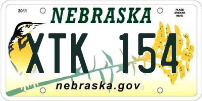 NE license plate XTK154