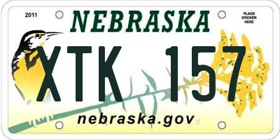 NE license plate XTK157