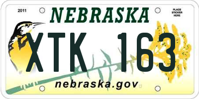 NE license plate XTK163