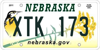 NE license plate XTK173