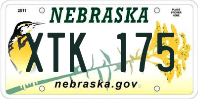 NE license plate XTK175