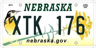 NE license plate XTK176