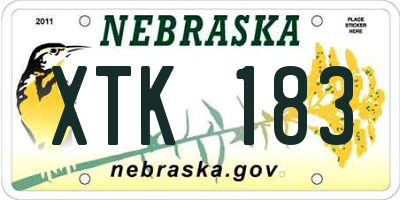 NE license plate XTK183