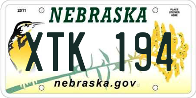 NE license plate XTK194