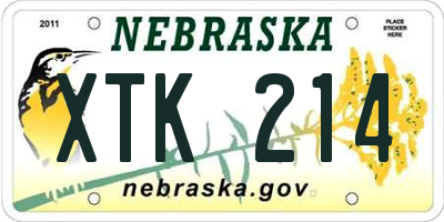 NE license plate XTK214